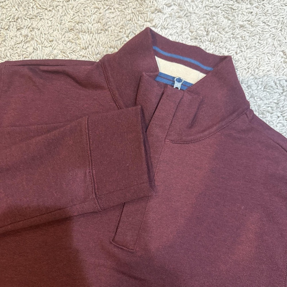 UNTUCKit Sweatshirt Mens Medium Red 1/4 Zip Mock Neck Casual Pullover Top